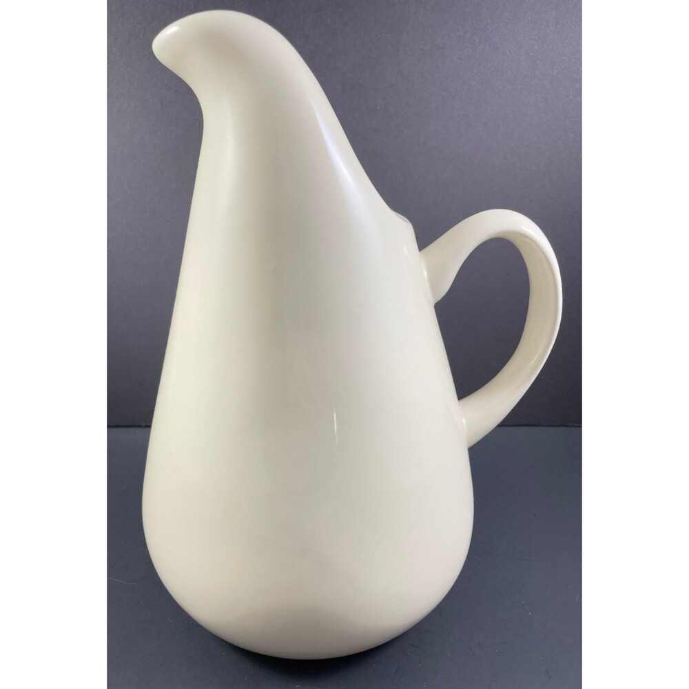 Russel Wright Oneida Off White Stoneware Pitcher 10.5" Modernist MCM Vintage